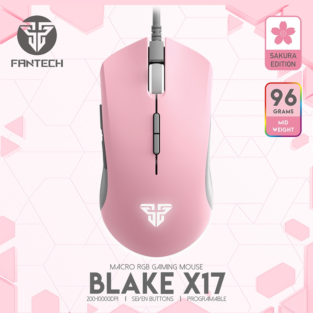 X17 Blake Wired Gaming Mouse(Pink)