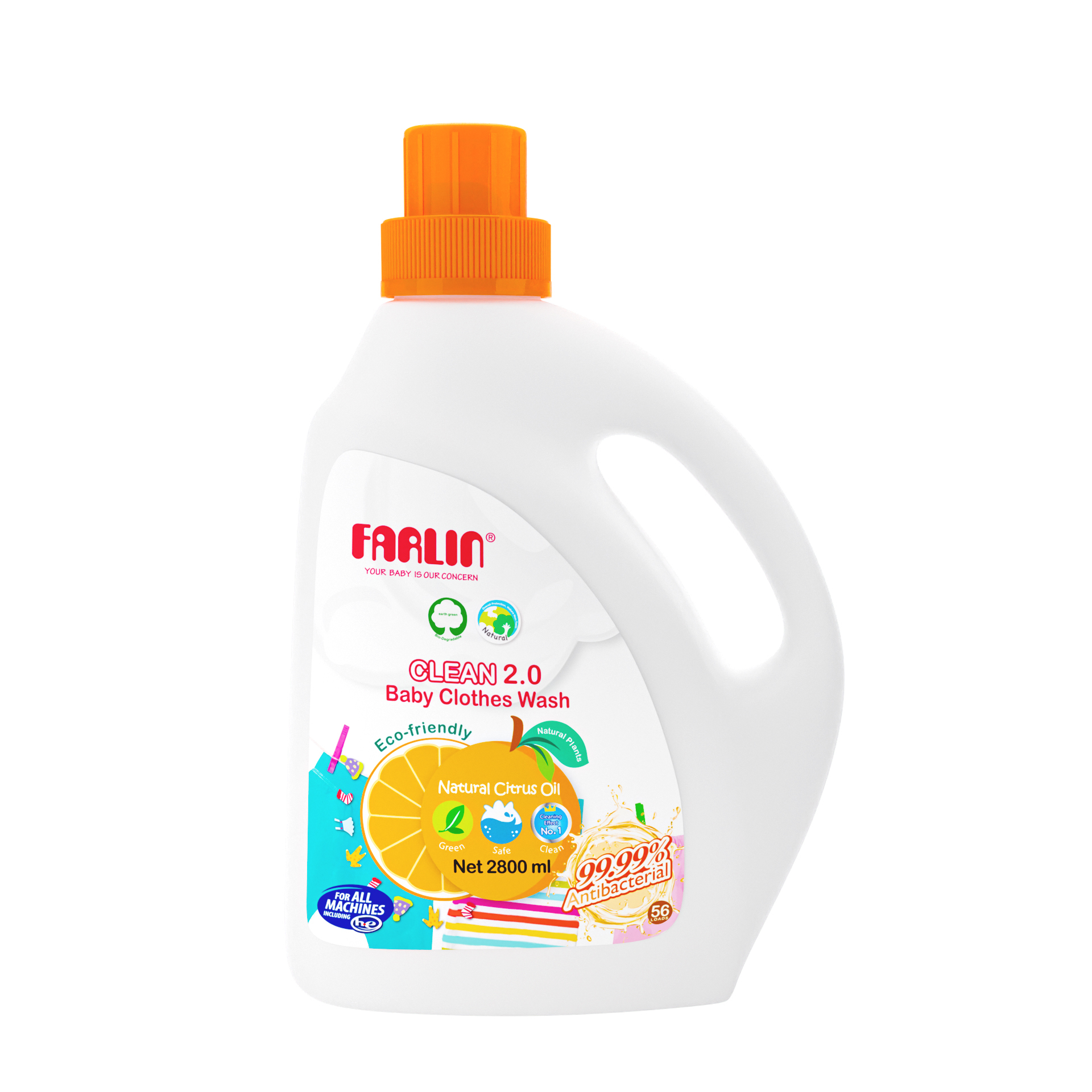 Farlin Antibacterial Baby Clothes Wash Citrus CB-40001 2800 ml