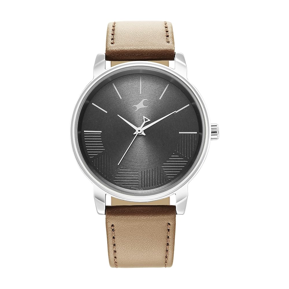 Fastrack 3291SL01 - Stunners Quartz Analog Grey Dial Leather Strap Watch for Guys
