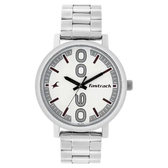 Fastrack Bold White Dial Analog Watch for Guys 38052SM08 