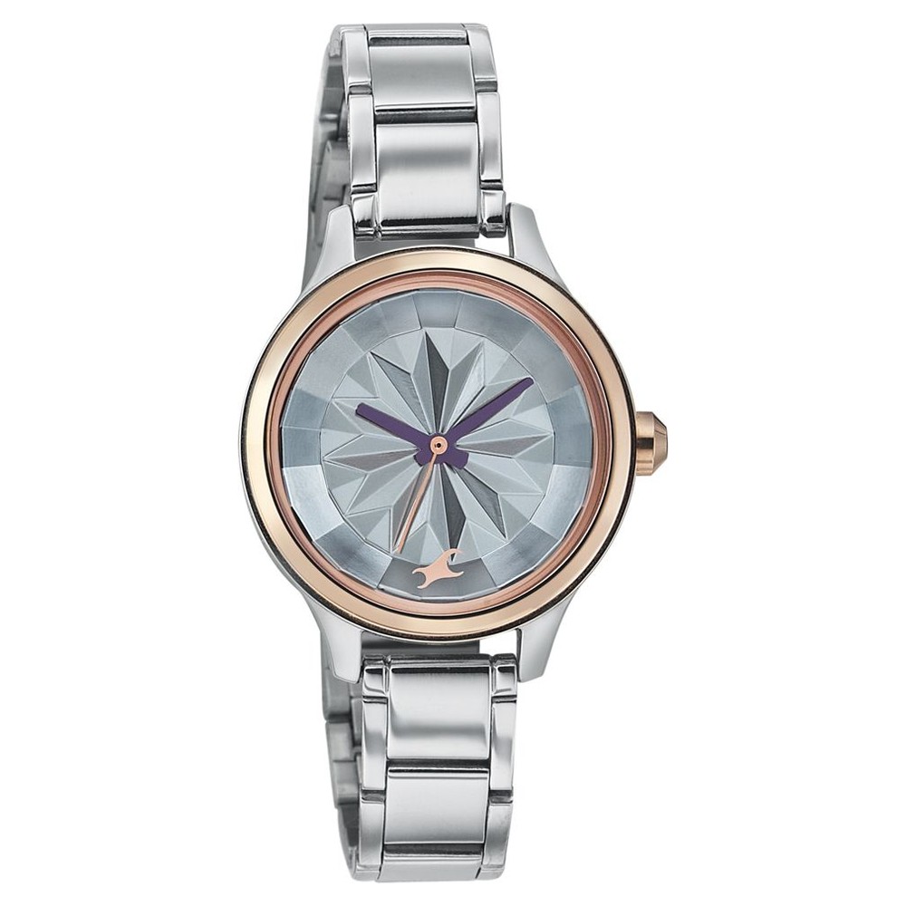 Fastrack Analog Silver Dial Women Watch 6132KM01