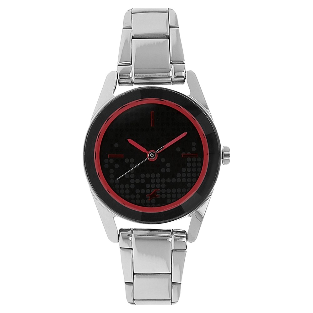 Fastrack Girls Metal Analog Black Watch For Girls 6144SM01
