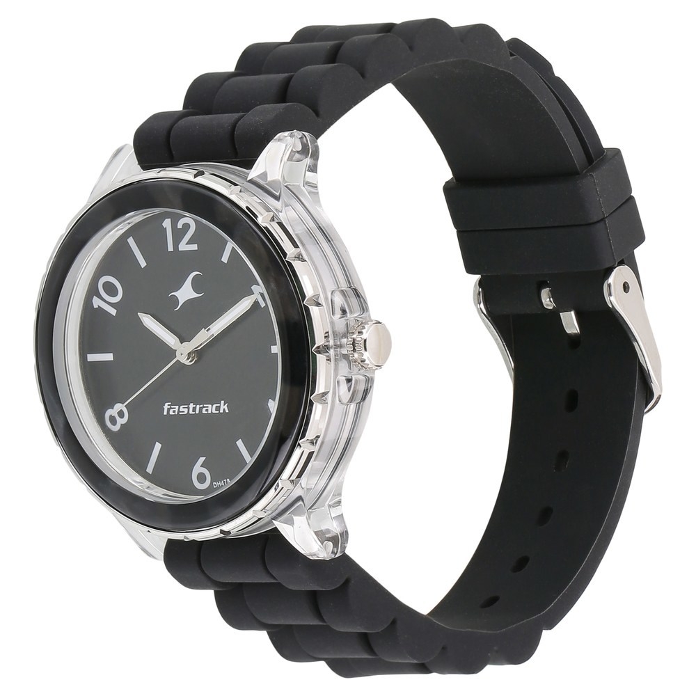 Fastrack Trendies Blue Dial Silicone Strap Watch for Women 68009PP09