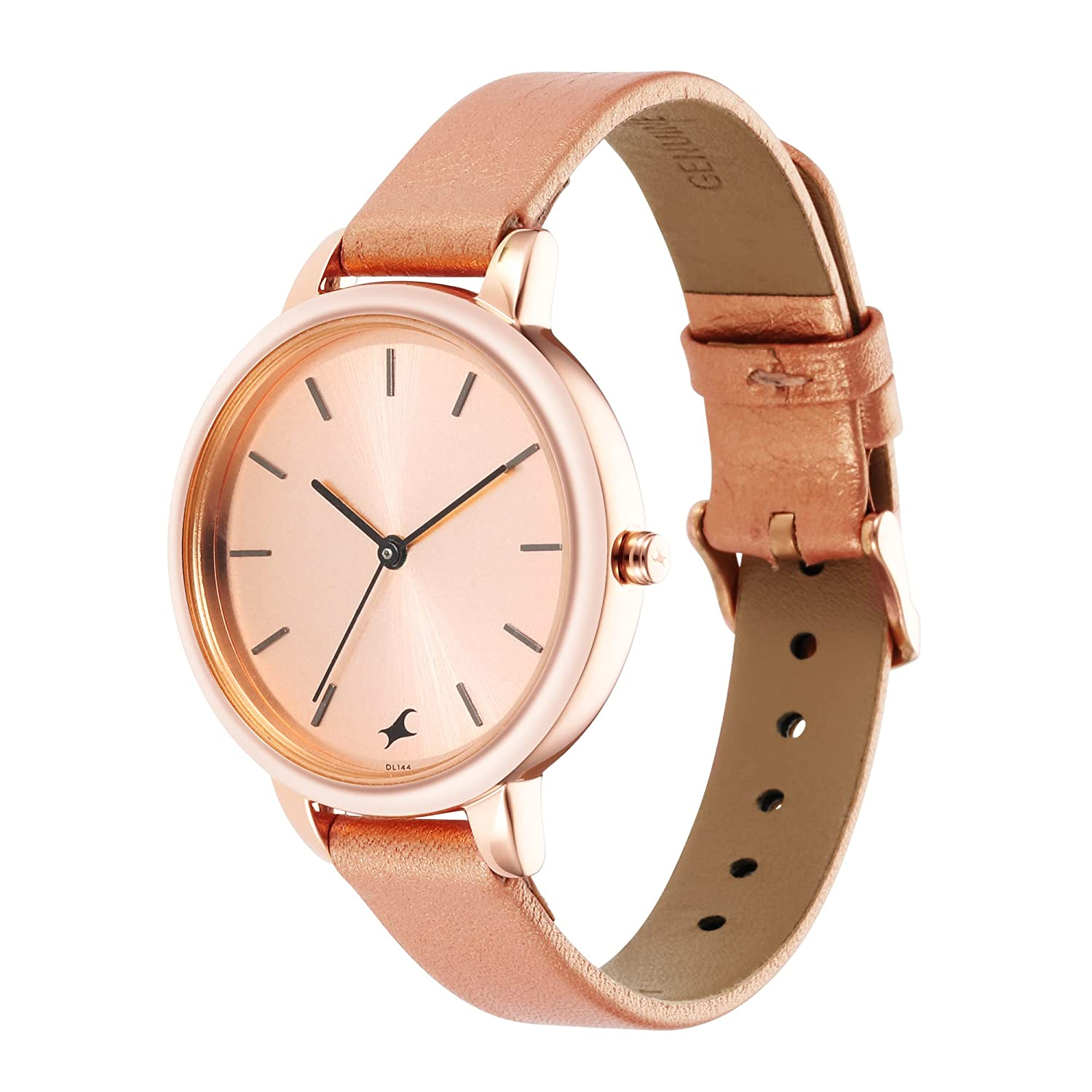 Fastrack Glitch Analog Rose Gold Dial Women's Watch-6234wl01