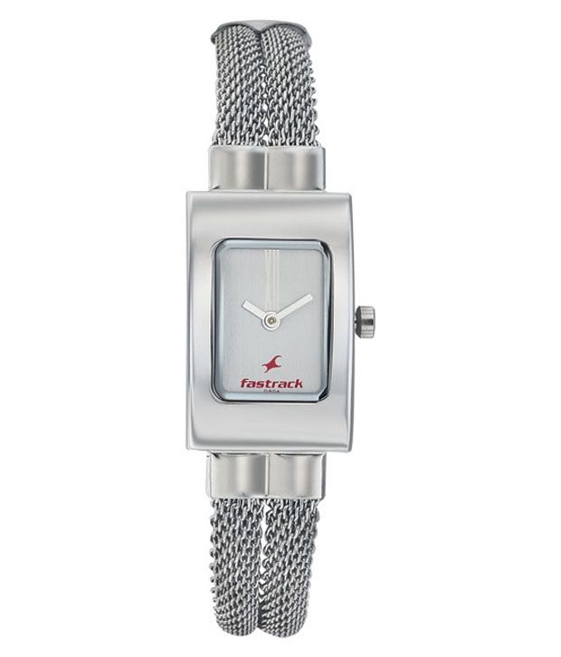 Fastrack Silver Dial Silver Stainless Steel Strap Watch For Girl's 2049SM09