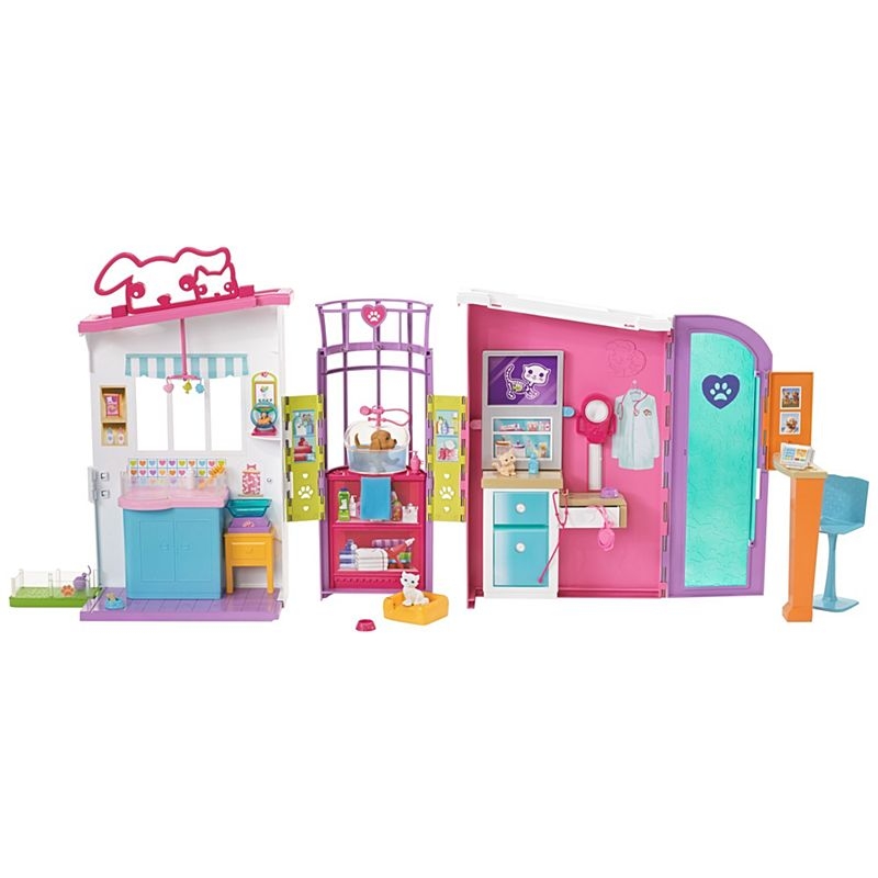 Barbie CAREERS Pet Care Centre Colourful Animal Playset with Accessories  FBR36 