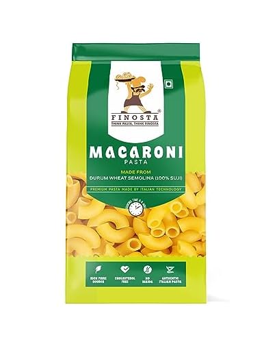 Finosta Macaroni Pasta Made of Durum Wheat Semolina, Easy to Cook | Tasty and Healthy | No Maida | Source of Fibre | Cholesterol Free | Vegetarian, 500gm