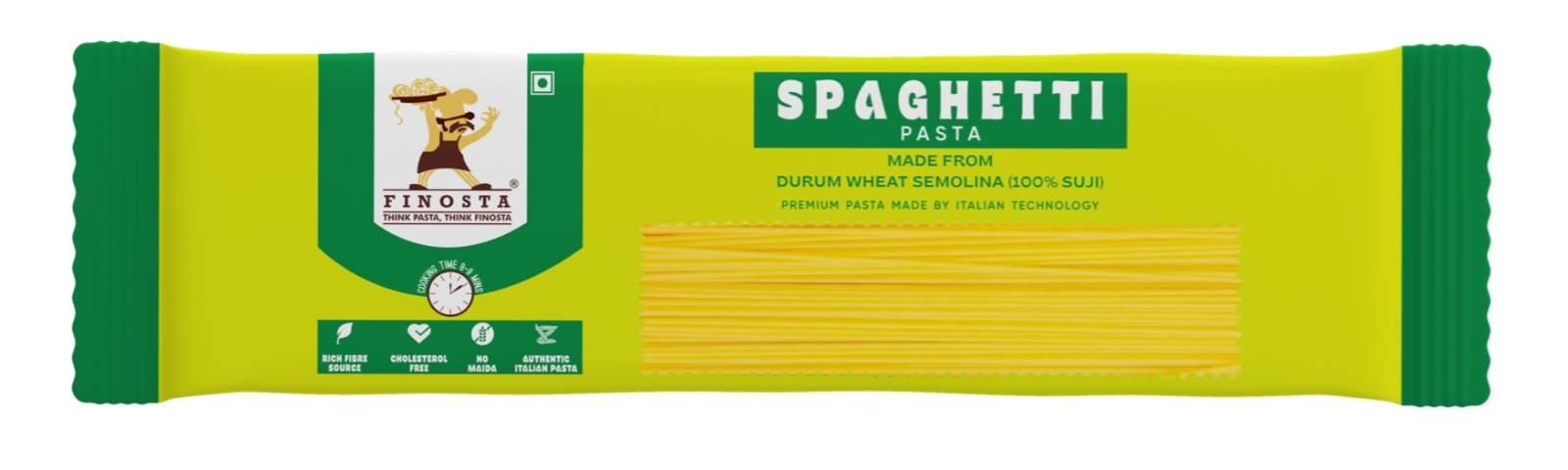 Finosta Spaghetti Pasta, No Maida | Source of Fibre | A Taste of Italian Excellence, Made from Durum Wheat Semolina 500 grams