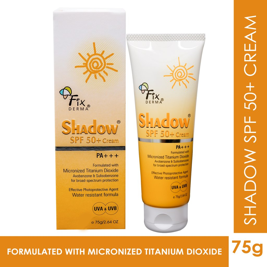Fix Derma Shadow Sunscreen Cream Spf 50 Pa+++ , Water Resistant Sunscreen, Best Spf Sunscreen , 75 G