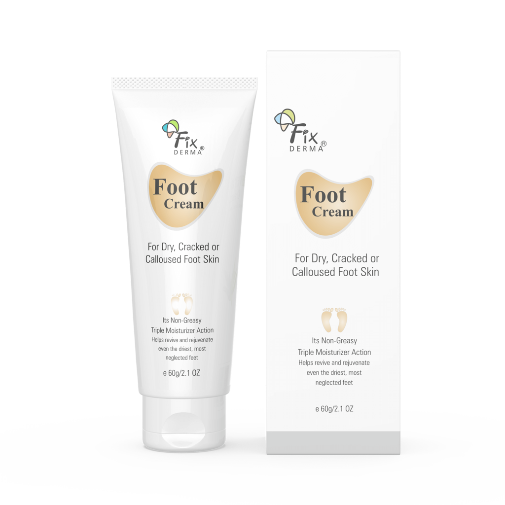 Fixderma Foot Cream (Fix Derma) - For Dry, Cracker or Calloused Foot Skin - 60gm