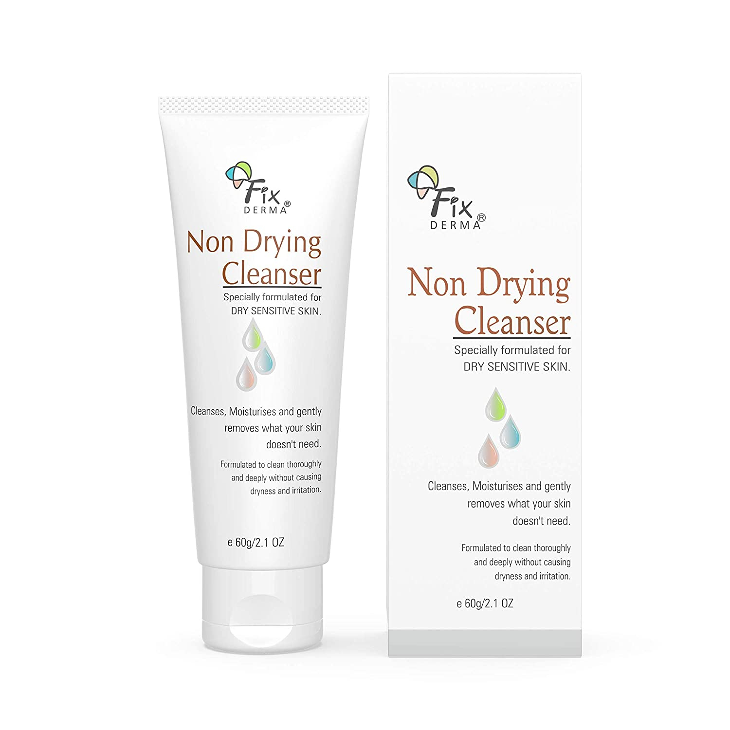 Fixderma Non Drying Cleansing Lotion (Fix Derma) - For Dry Sensitive Skin - 60gm (Pack of 2)