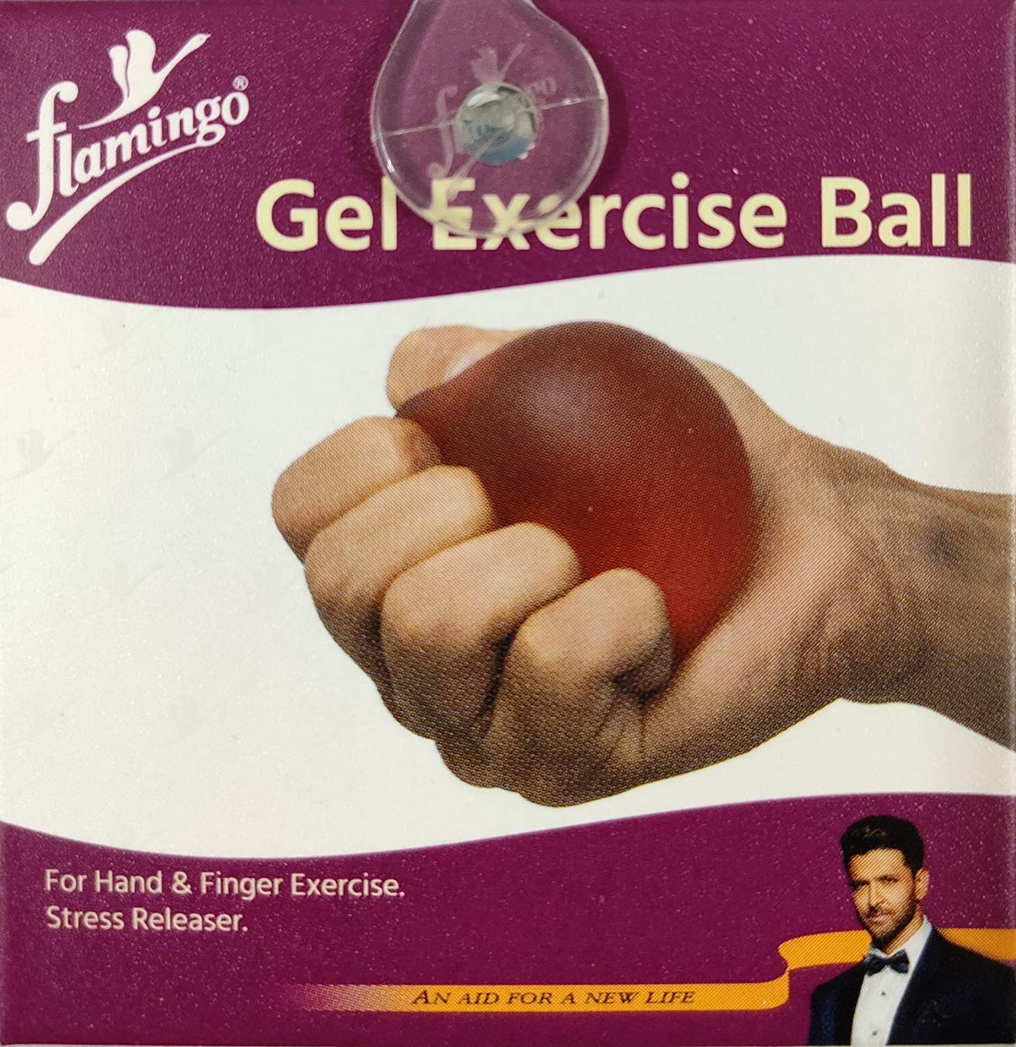 Flamingo Gel Exercise Ball For Wrist Muscles Strengthening And Stress Relief (Soft Red)