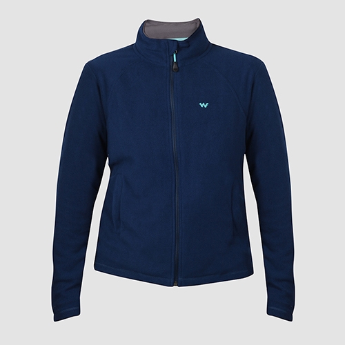 Wildcraft Women's Fleece Jacket for Winter -Navy Blue-S