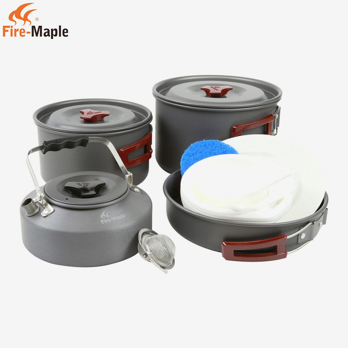 Fire Maple Fmc-209 Outdoor 4 Pcs/set 3-4 People Camping Cookware Frying Pan/coffee Maker Bowl