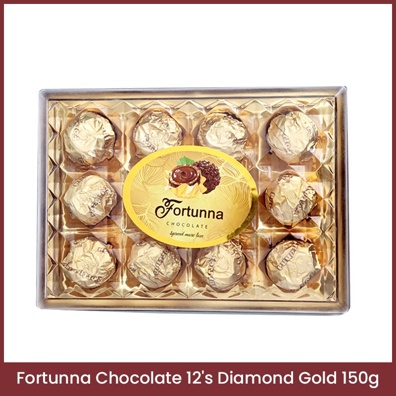 Fortunna Choco 12's Rectangle Gold 150gm