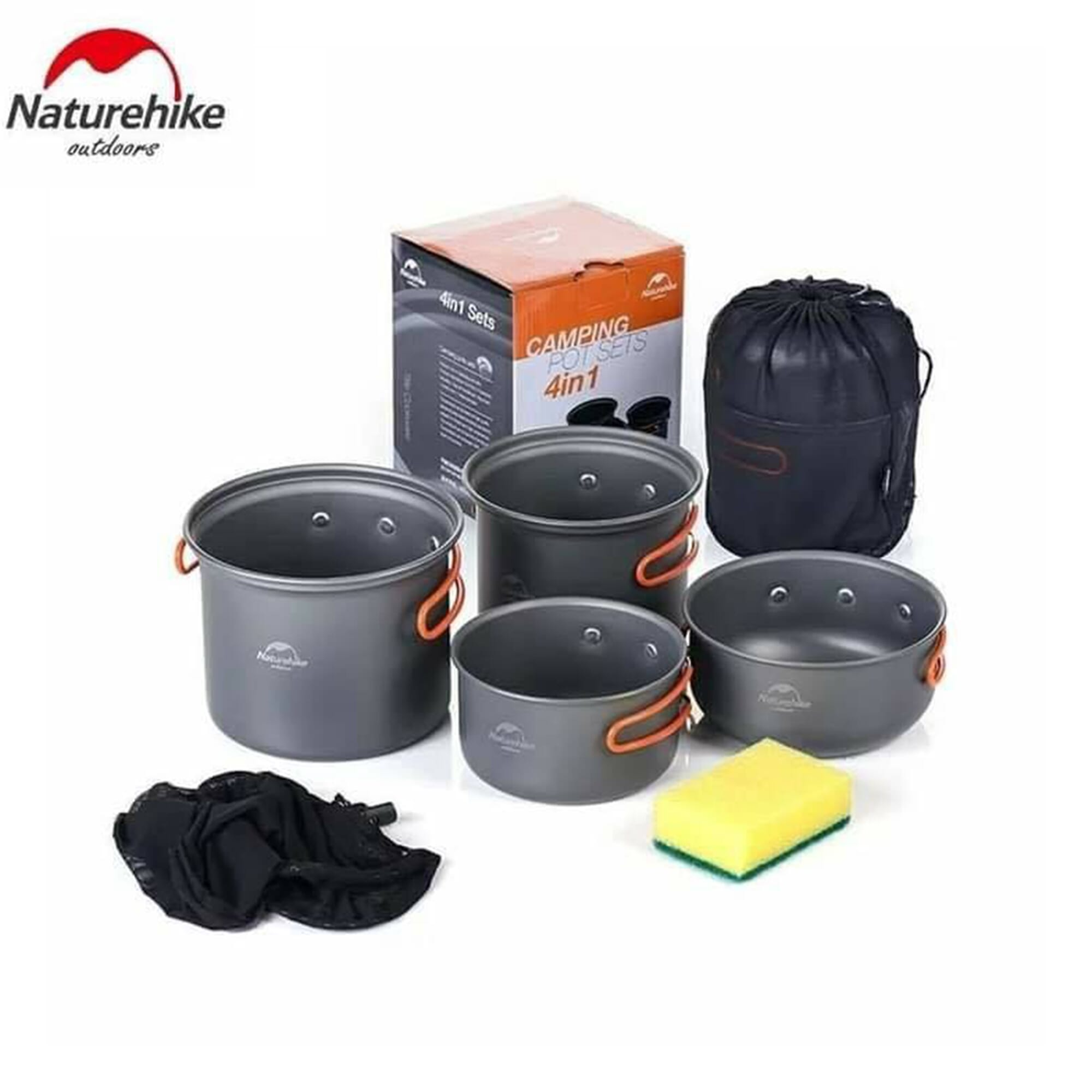 Naturehike Updated Four Pieces Hiking Camping Cookware