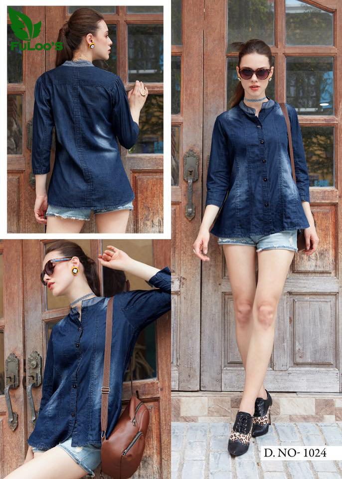 FuLoo Carbon Denim Tops for Women # 1024