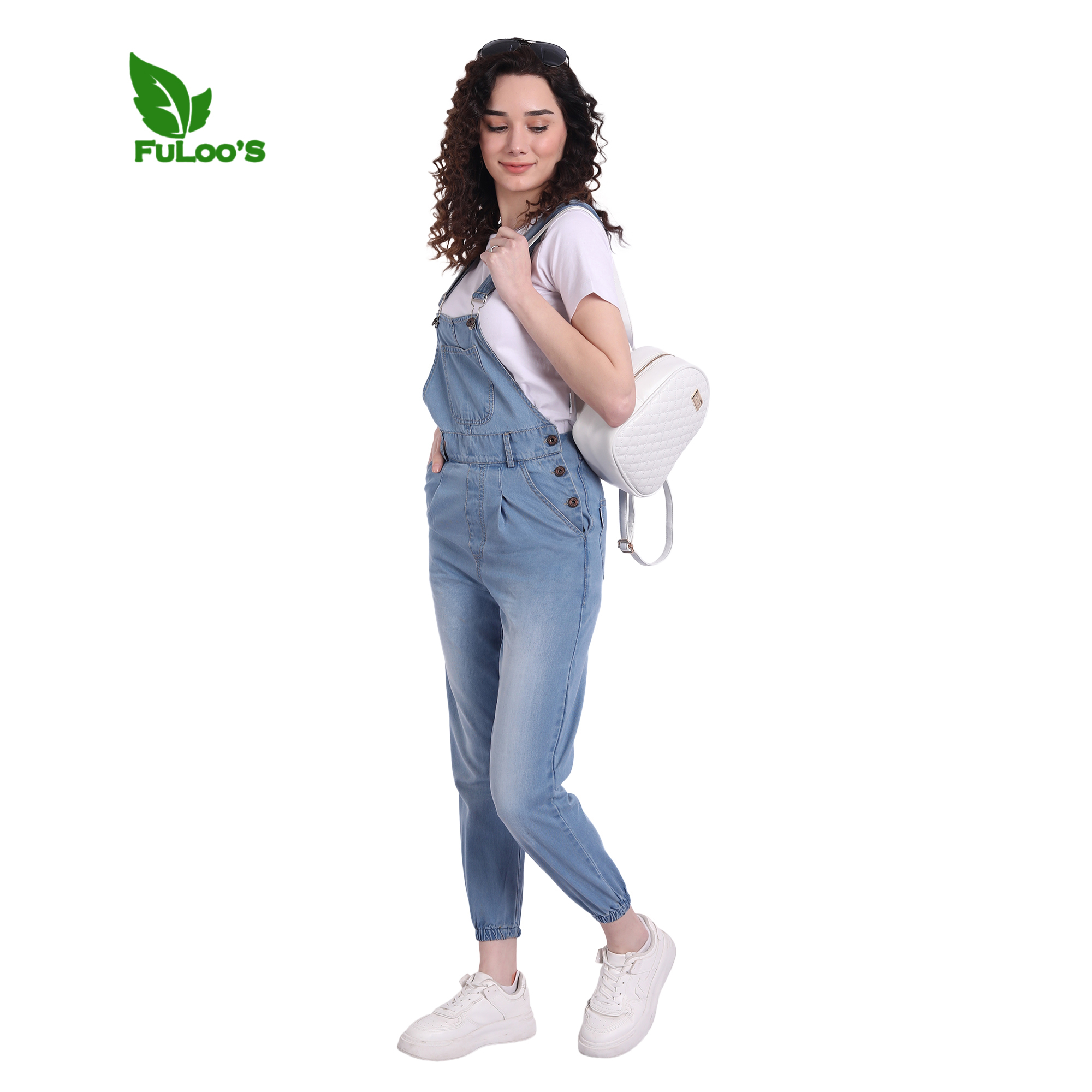 FuLoo's Jeans Rockey Pant with Tshirt for Women-Light Blue-30