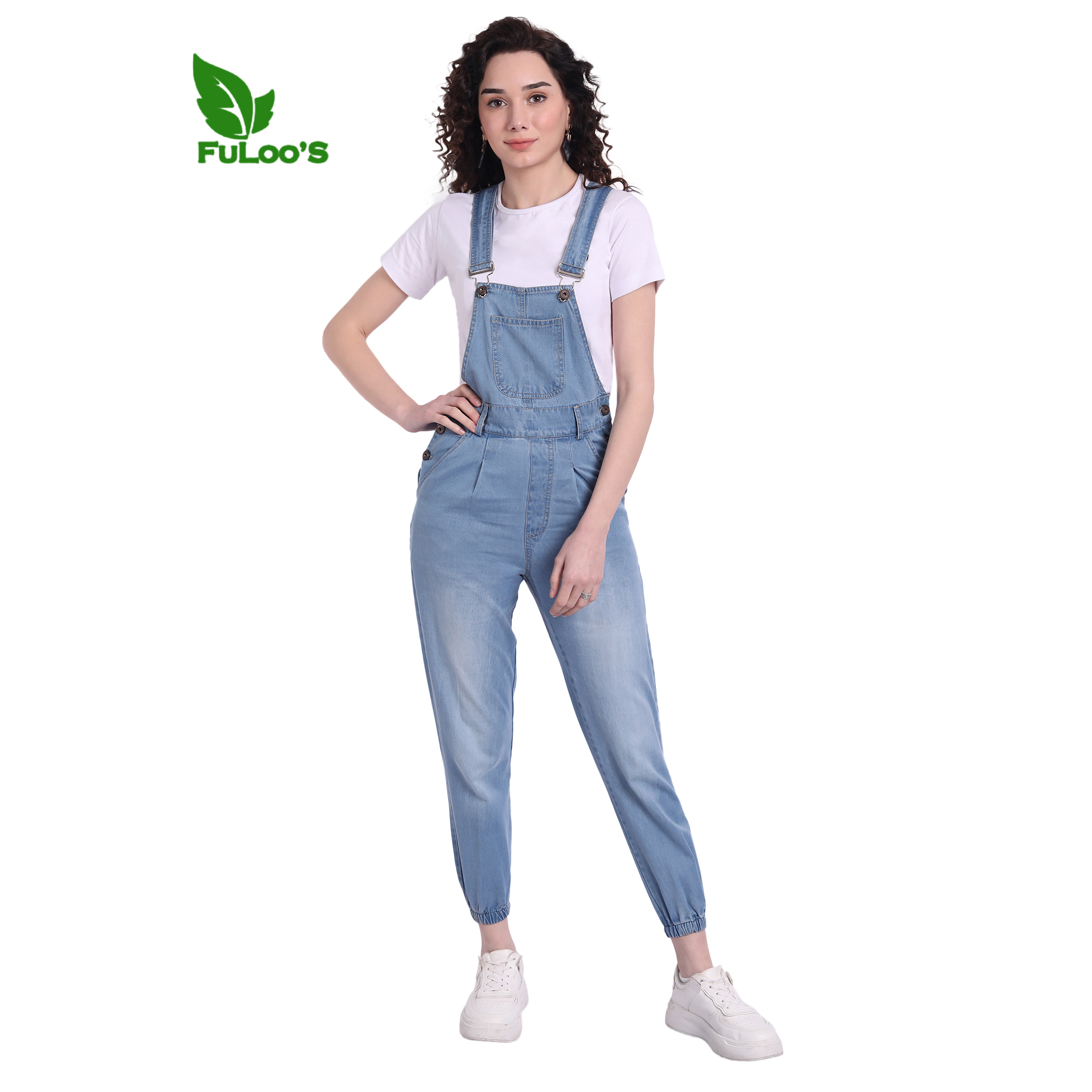 FuLoo's Jeans Rockey Pant with Tshirt for Women-Light Blue-24