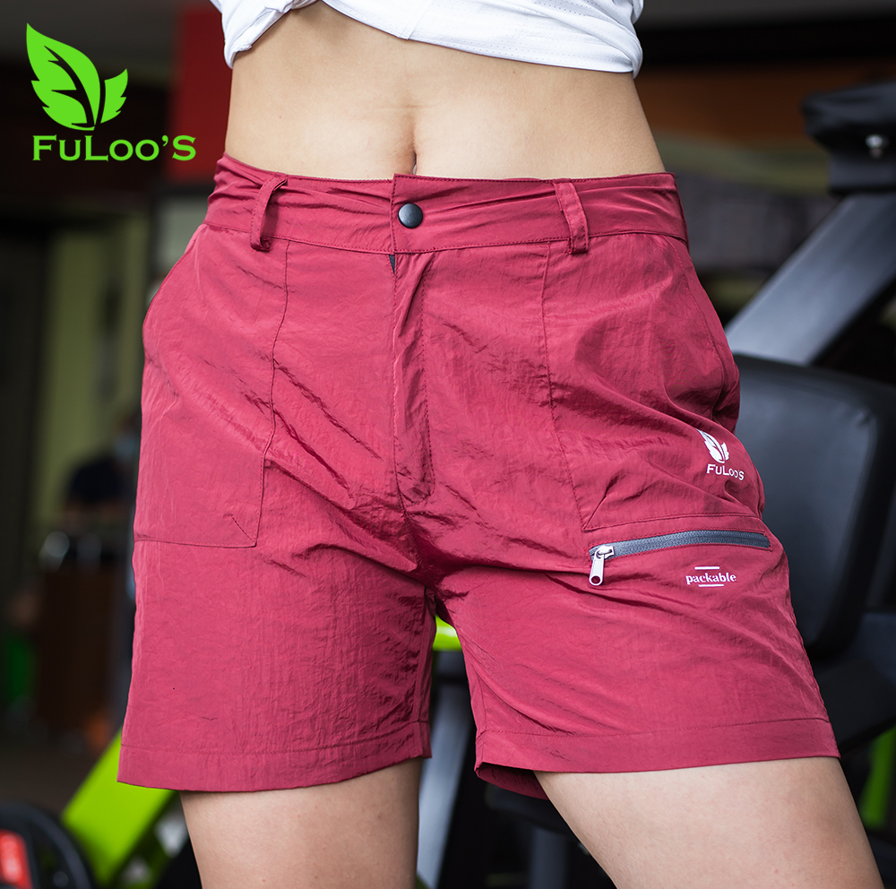 FuLoo Packable Half Pant in Gray for Women-Maroon-30