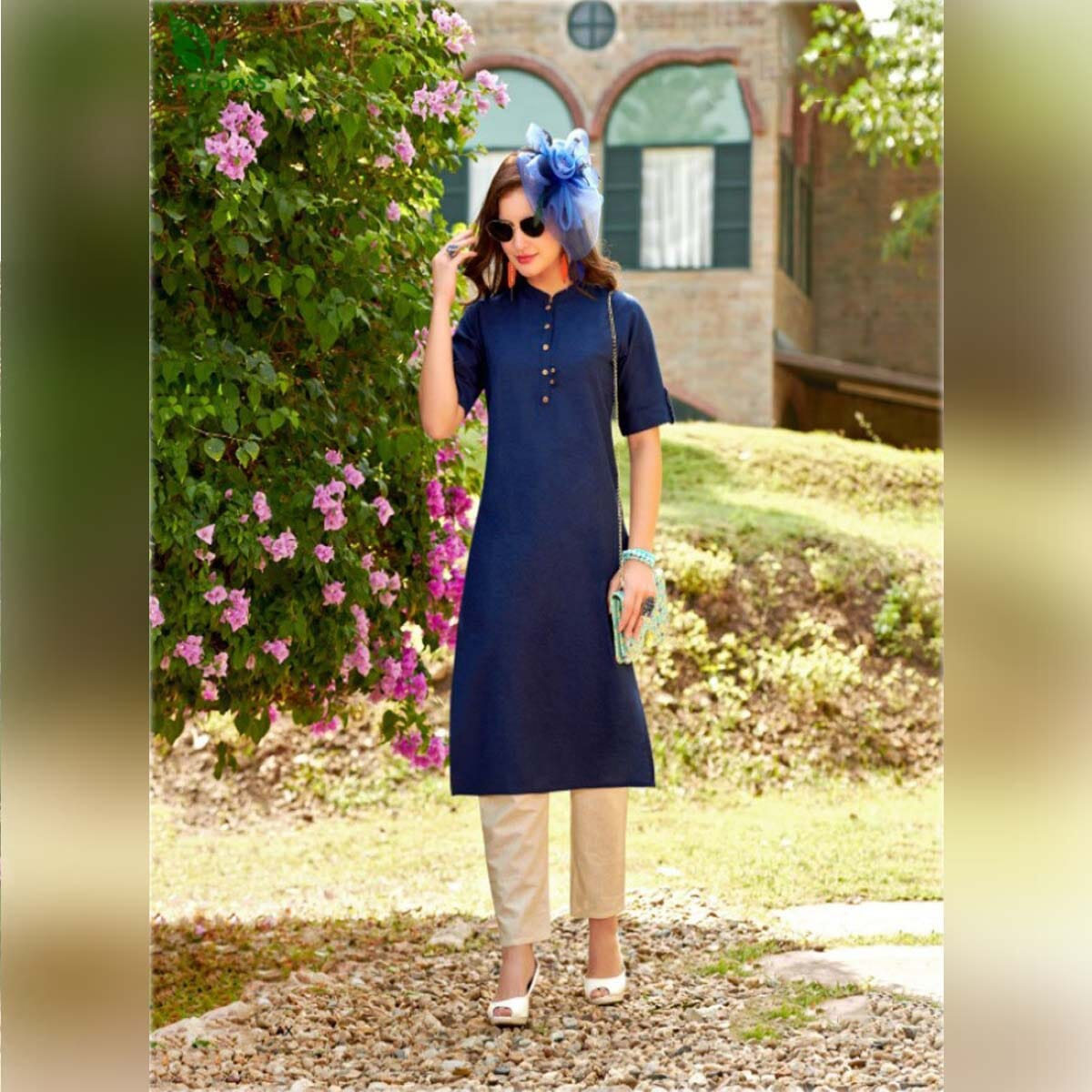 FuLoo's Basics Rayon Flax Fancy Designer Kurti #01