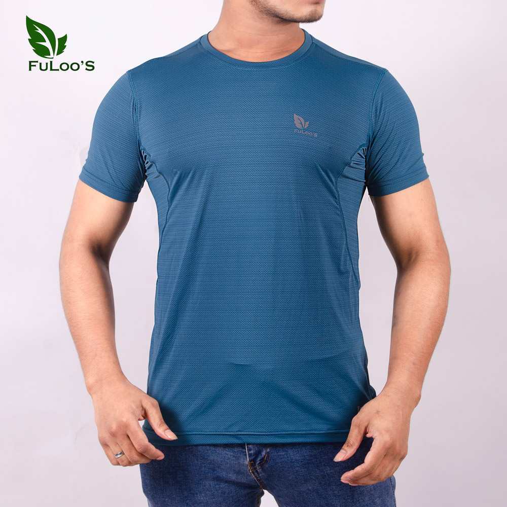 FuLoo’s Bravo Active T-shirt for Men-Teal-XXL