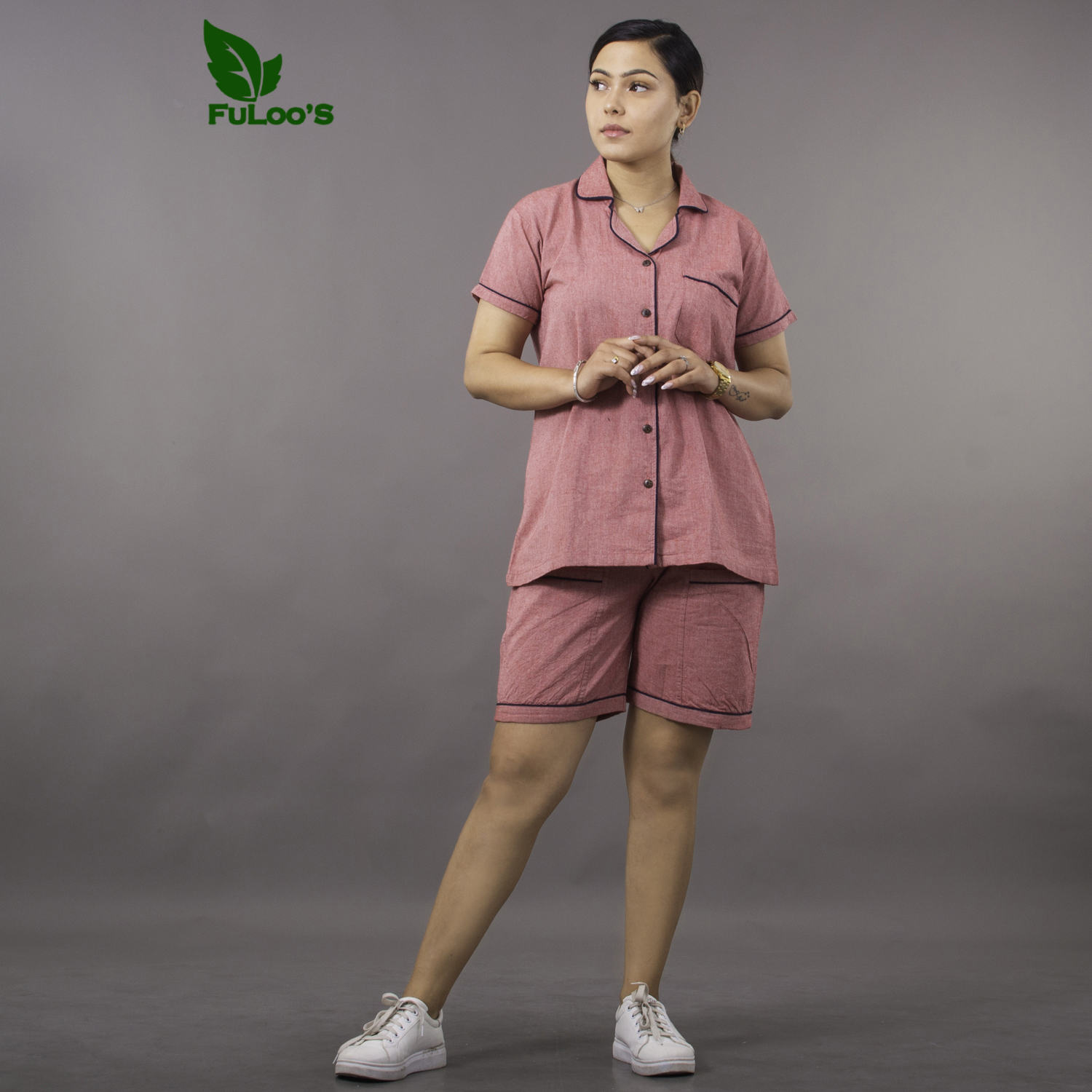 FuLoo's Cotton Loungewear for Women-Pink-38