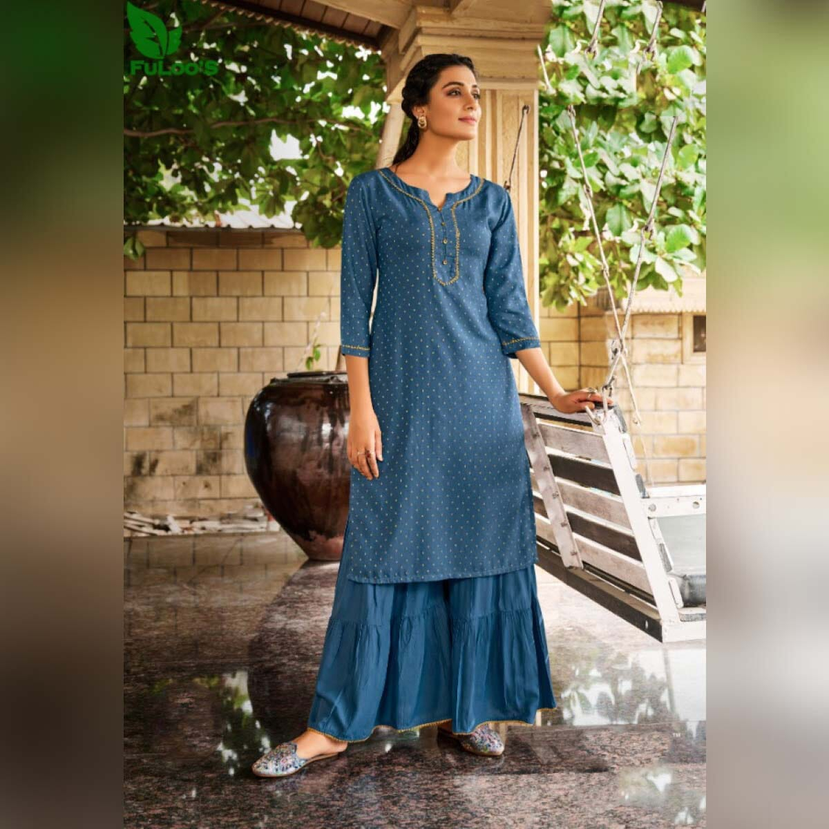 FuLoo's GL Freedom Kurti Set in Sharara #02 Women