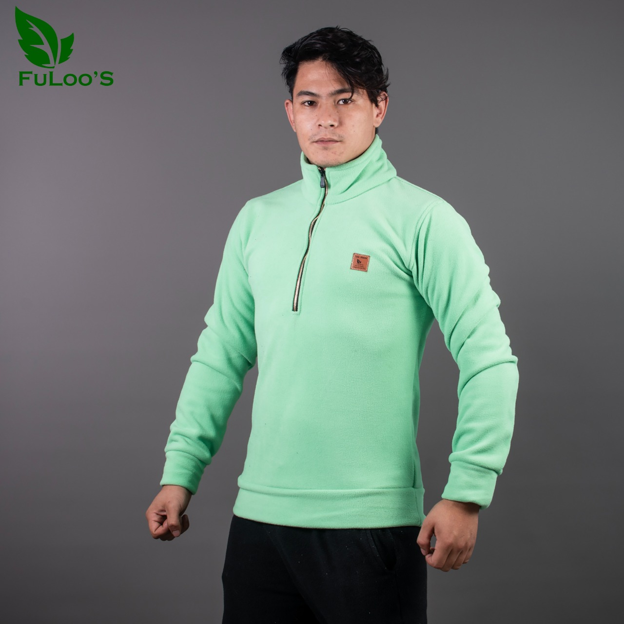 Fuloo's Half Chain Sweater In Different Colors For Men-Light Green-XL