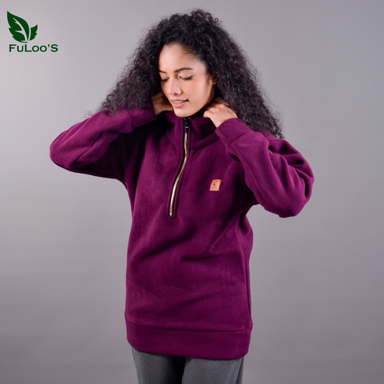 Fuloo's Half Chain Sweater In Different Colors For Women-Purple-M