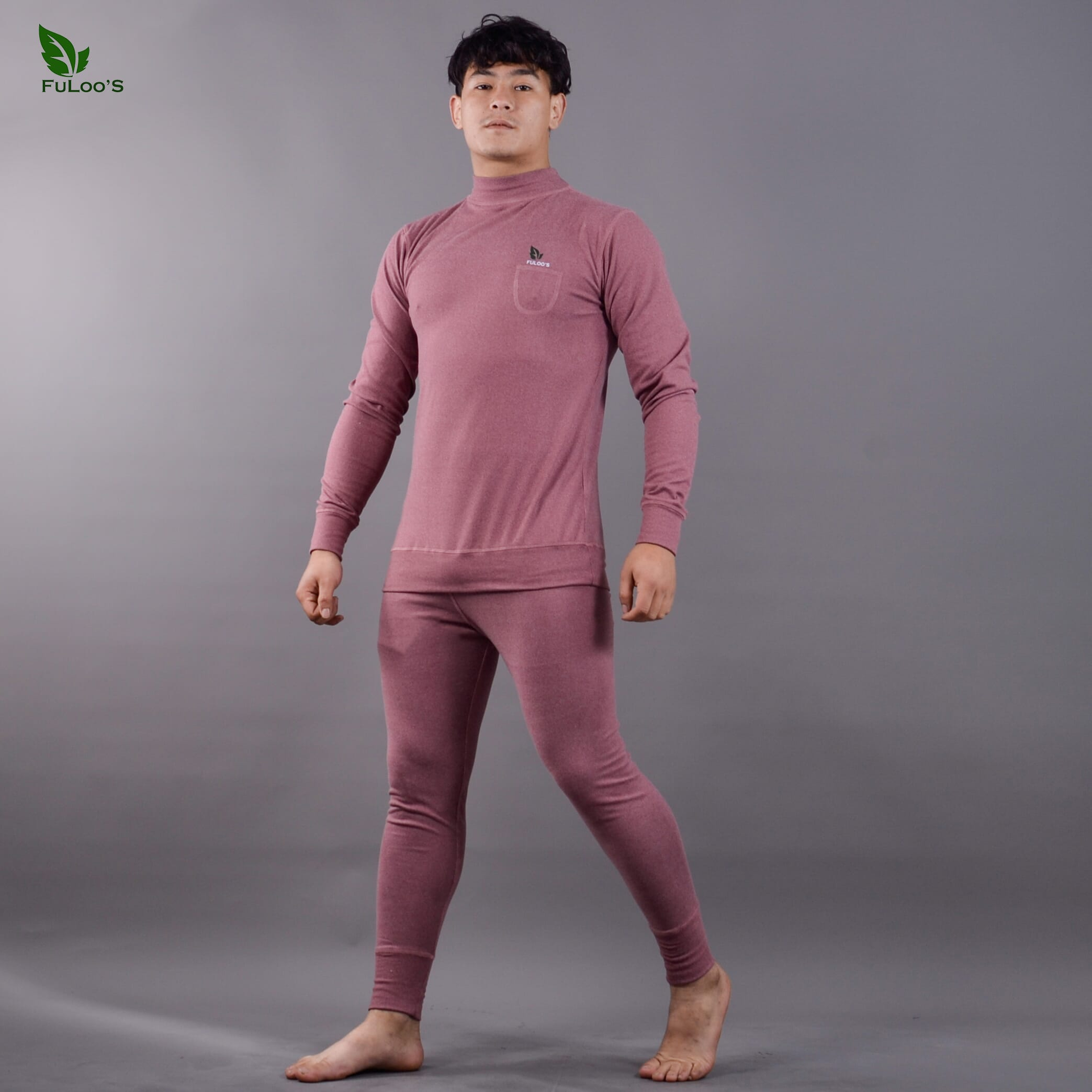 Fuloo's Inner Thermal Wear In Different Colors For Men-Dark Pink-S
