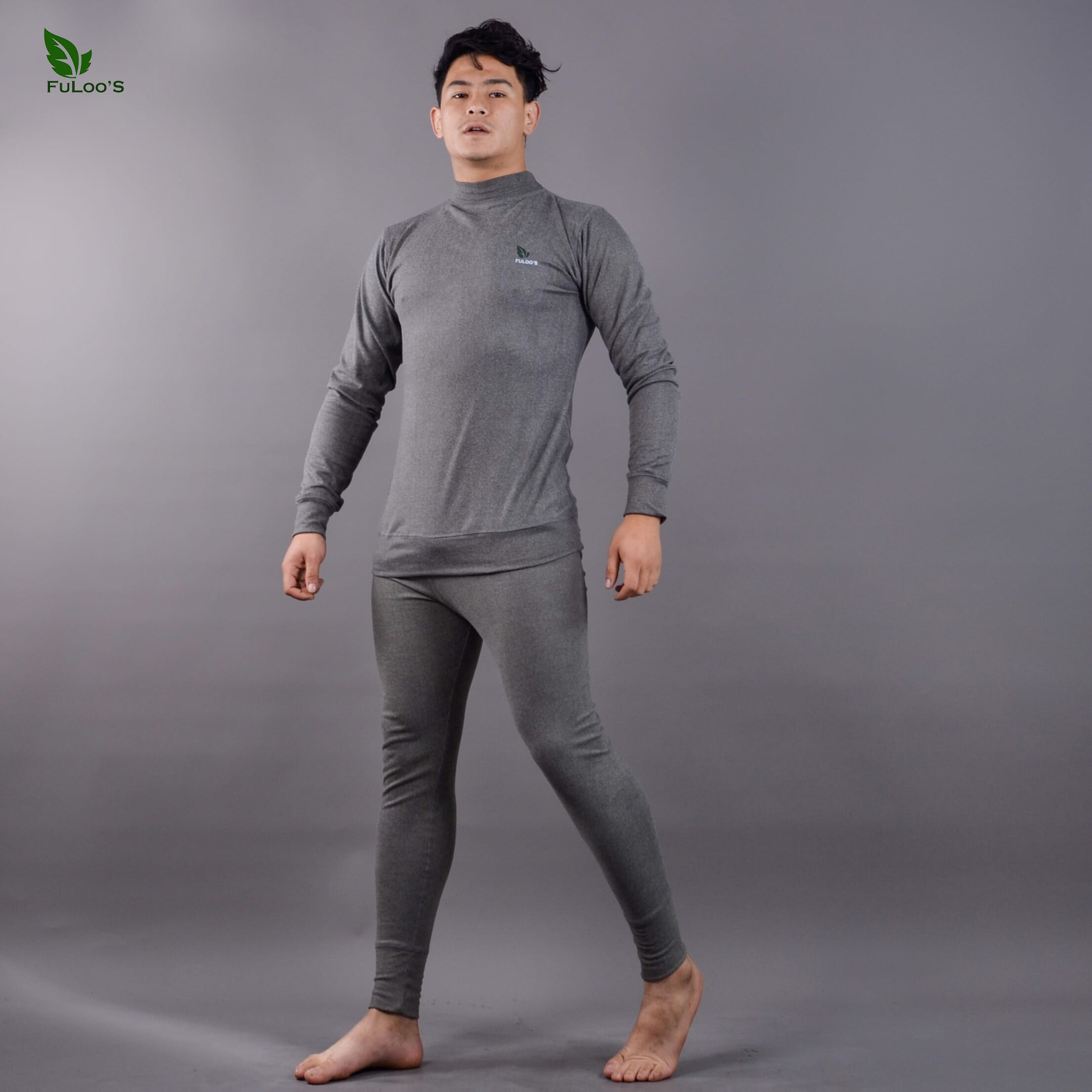 Fuloo's Inner Thermal Wear In Different Colors For Men-Gray-L