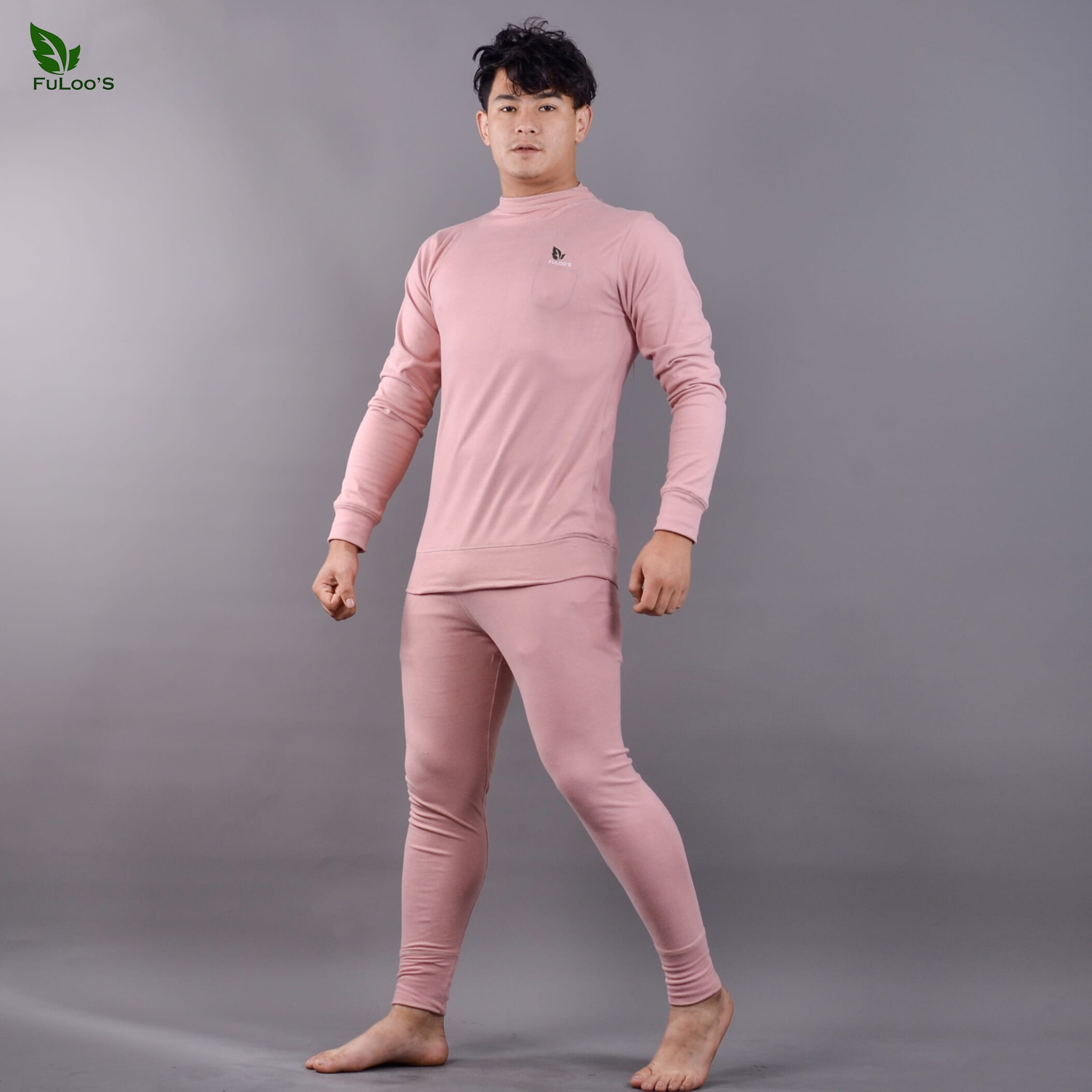 Fuloo's Inner Thermal Wear In Different Colors For Men-Pink-XL