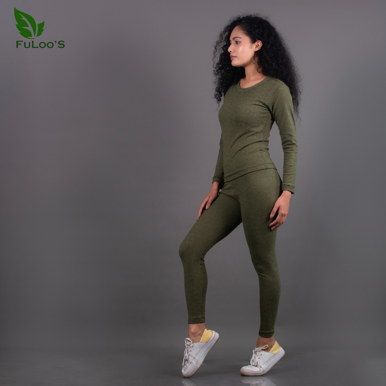 Fuloo's Inner Thermal Wear In Different Colors For Women-Green-XL