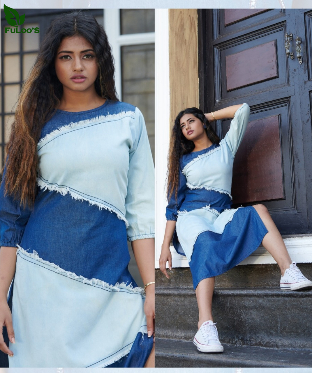 FuLoo's Lighter Denim Western Kurti # 1014