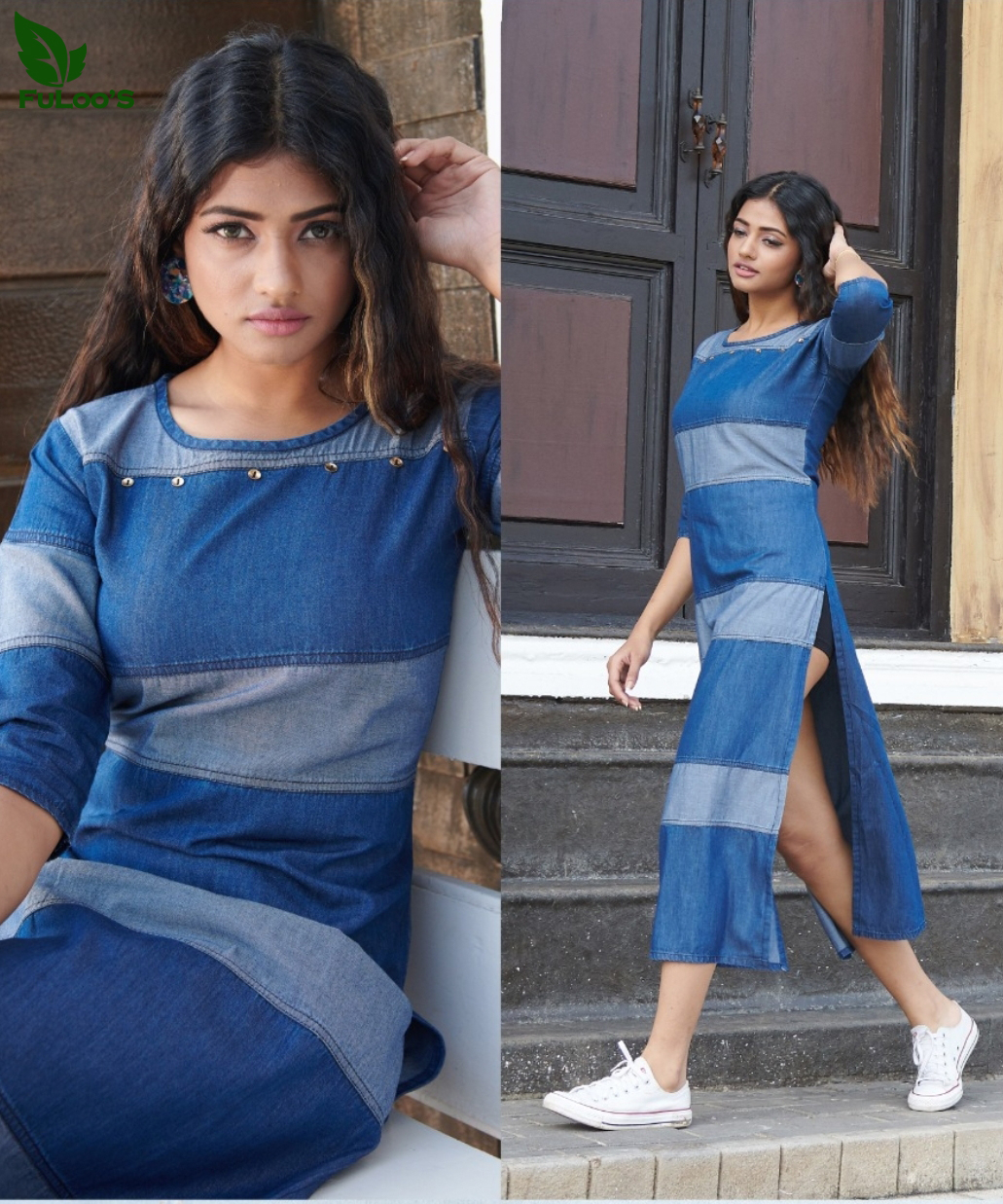 FuLoo's Lighter Denim Western Kurti # 1010