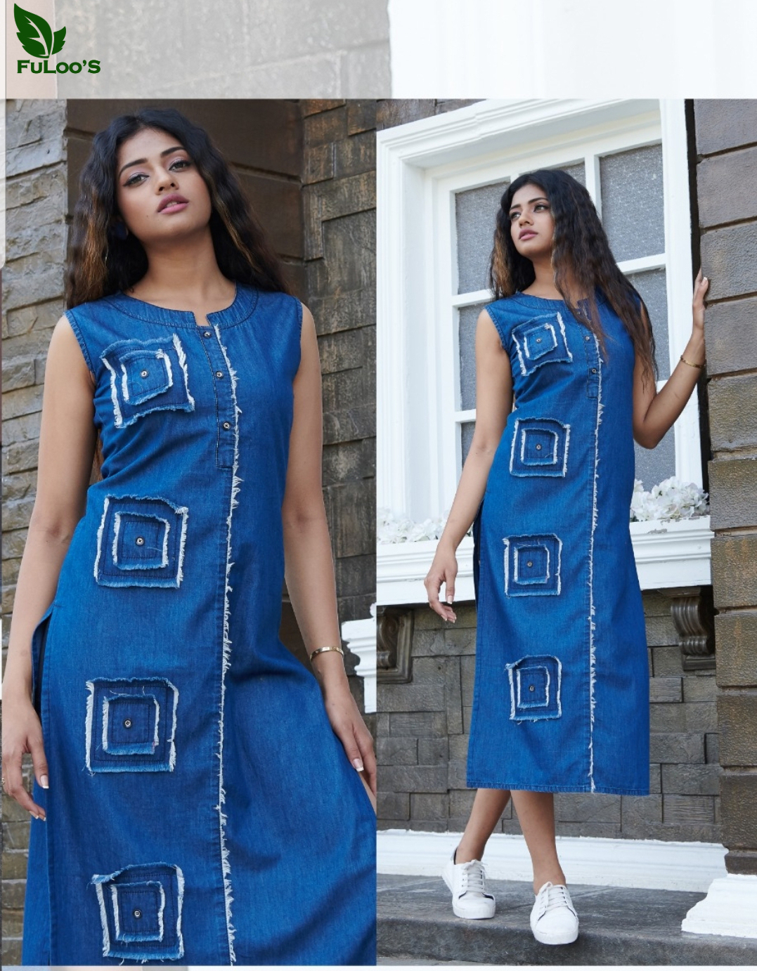 FuLoo's Lighter Denim Western Kurti # 1012