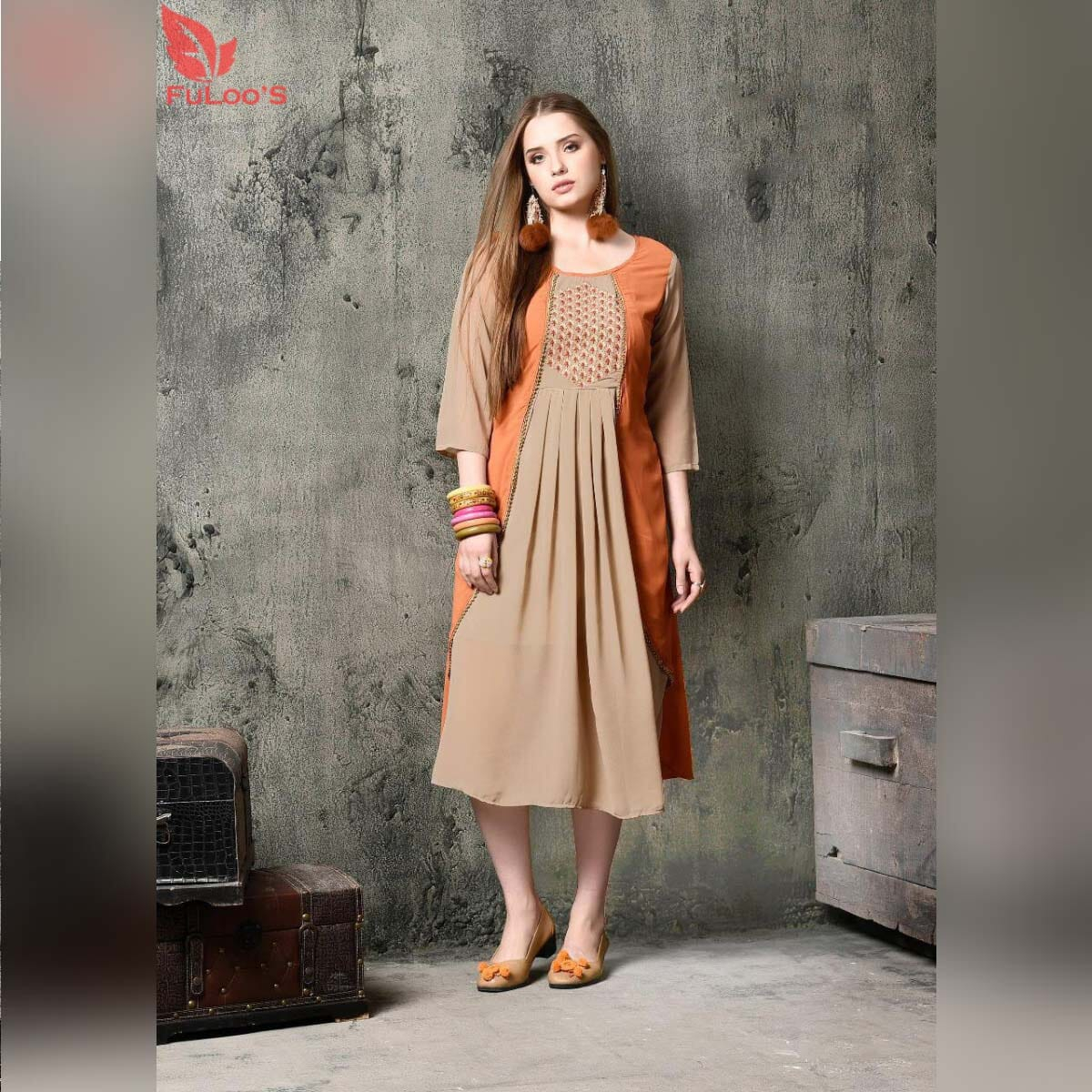 FuLoo's Magic Dress Heavy Georgette With Emboridery #1240