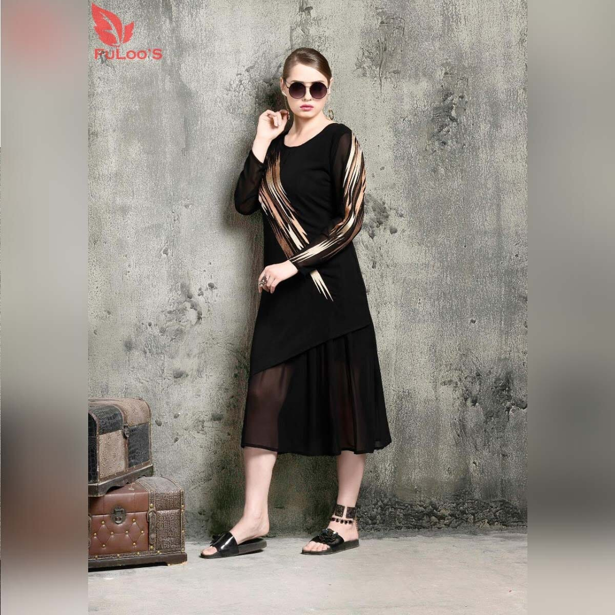 FuLoo's Magic Dress Heavy Georgette With Emboridery #1242