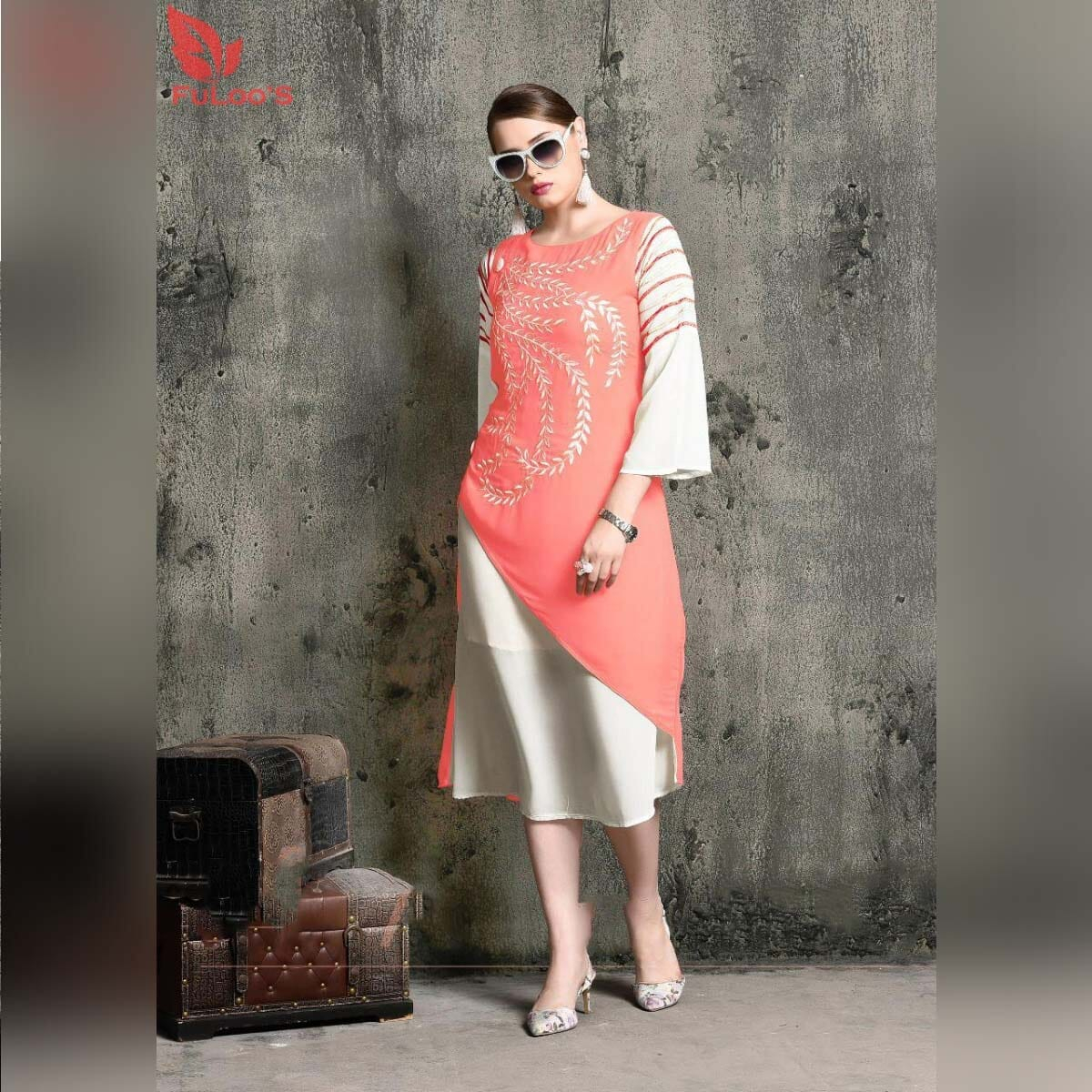 FuLoo's Magic Dress Heavy Georgette With Embroidery #1243
