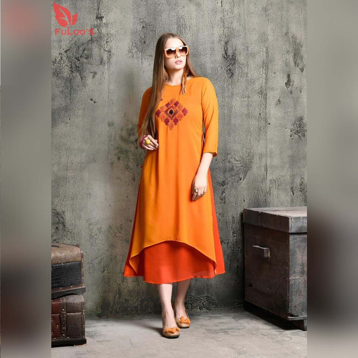 FuLoo's Magic Dress Heavy Georgette With Emboridery #1239 