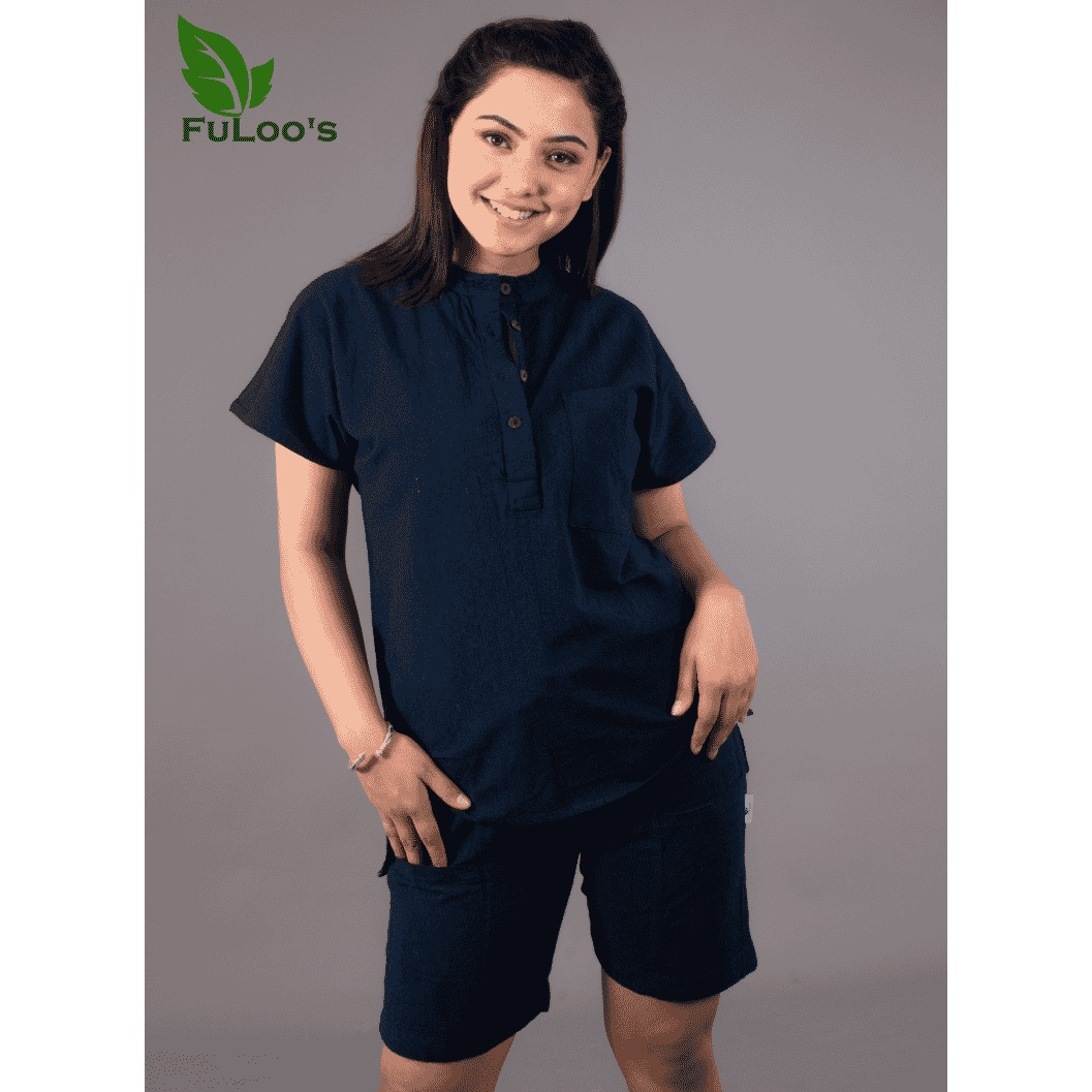 FuLoo'S Organic Cotton set for Women-Navy-42