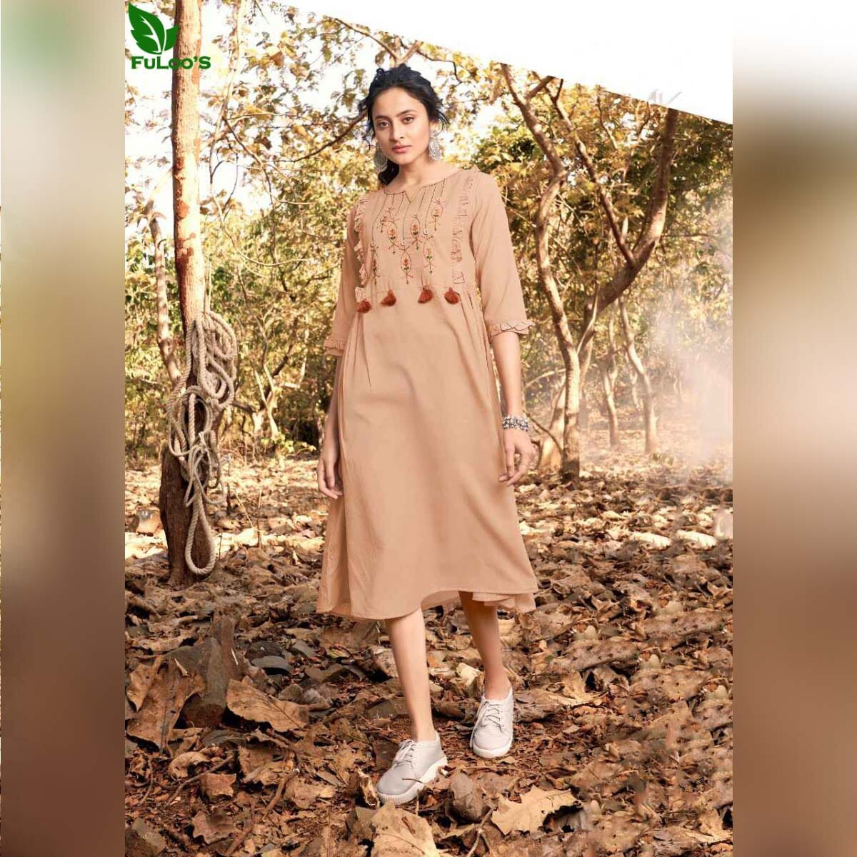 FuLoo's Phoenix Designer Handloom Cotton Kurti #751