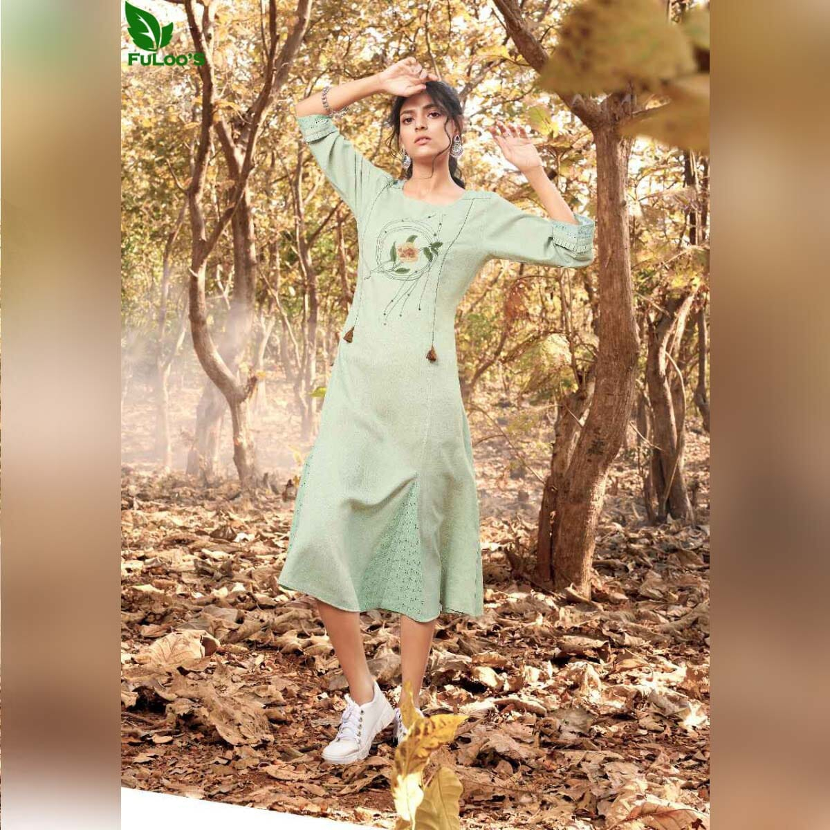 FuLoo's Phoenix Designer Handloom Cotton Kurti #752