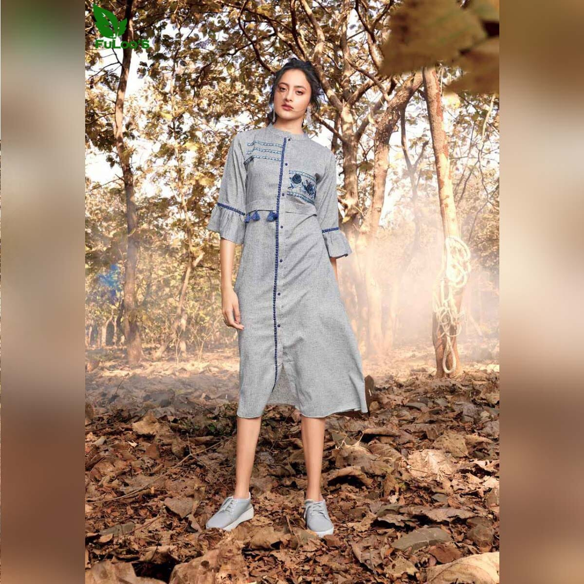 FuLoo's Phoenix Designer Handloom Cotton Kurti #755