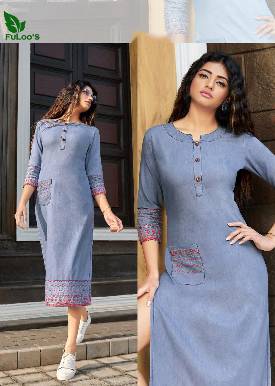 FuLoo's Premier Denim Western Kurti # 1029