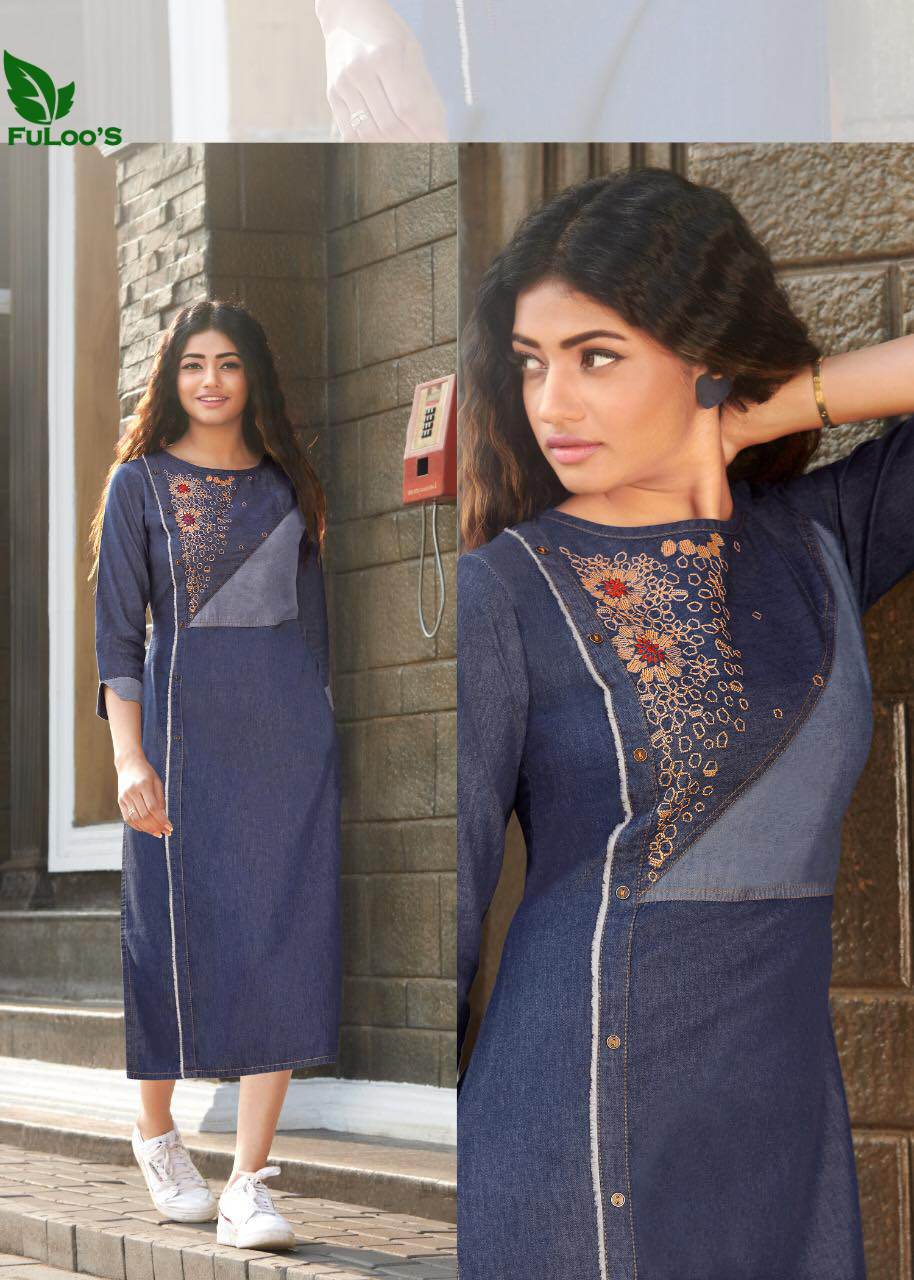 FuLoo's Premier Denim Western Kurti # 1031