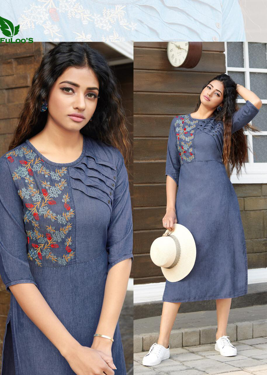 FuLoo's Premier Denim Western Kurti # 1032