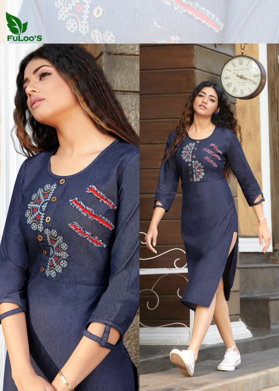 FuLoo's Premier Denim Western Kurti # 1033