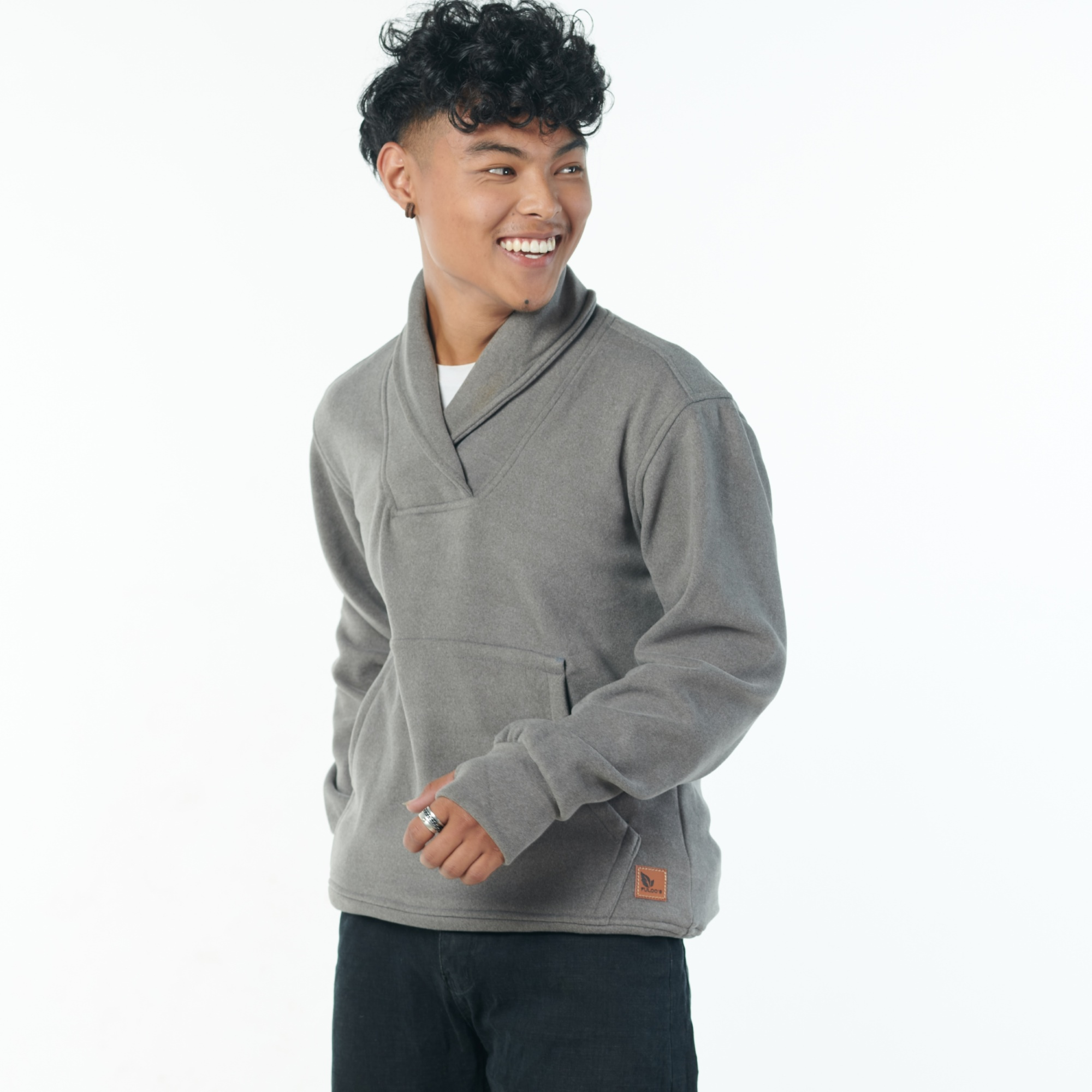 Fuloo's Pullover with Premium Fabric for Men-Gray-S